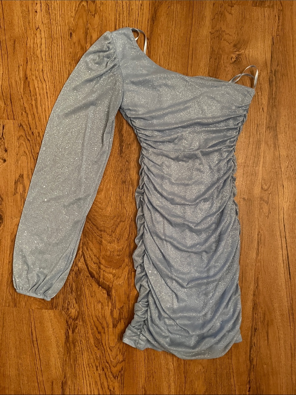 Jump Apparel One Shoulder Glitter Mini Dress - Picture 5 of 5